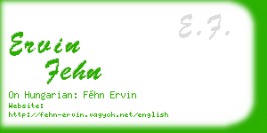 ervin fehn business card